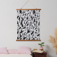 Black and White Abstract Brushstrokes Art