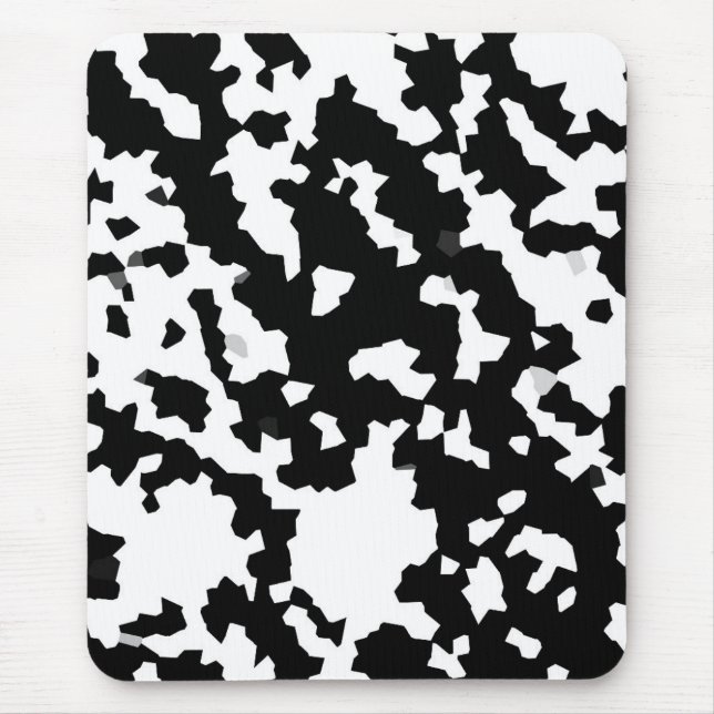 Black And White Abstract Camouflage Pattern Mouse Mat (Front)