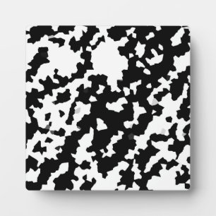 Black And White Abstract Camouflage Pattern Plaque