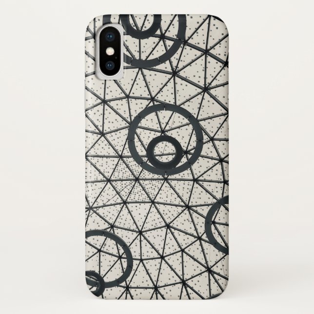 Black and White Abstract Circles Case-Mate iPhone Case (Back)