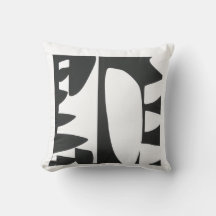 Black and white abstract color block art throw pil
