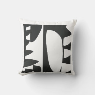 Black and white abstract color block art throw pil cushion