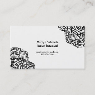 Black and White Abstract Contemporary Business Card