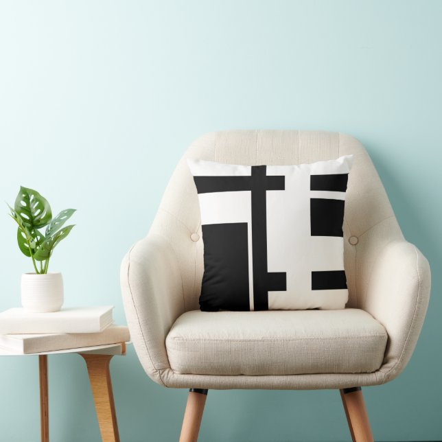 Black and White Abstract Cushion (Chair)