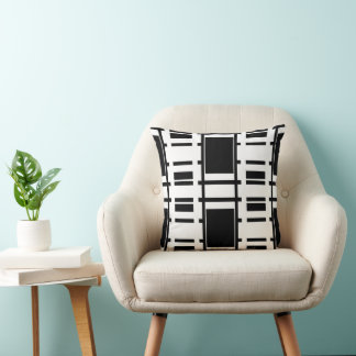 Black and White Abstract Cushion