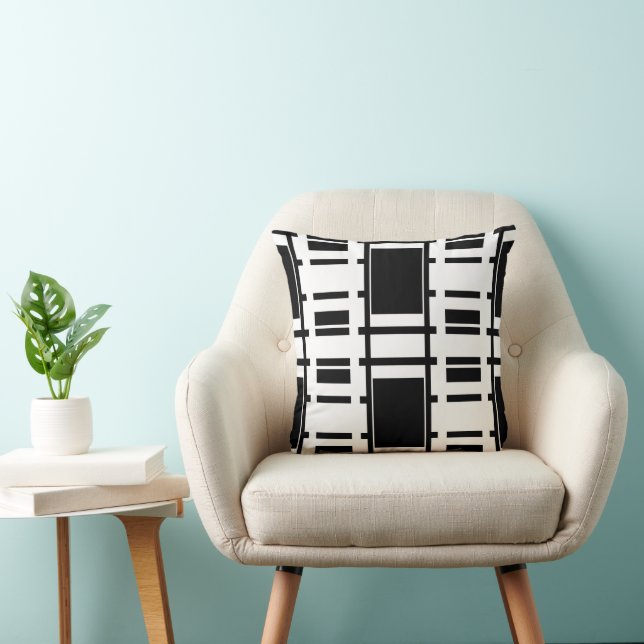 Black and White Abstract Cushion (Chair)