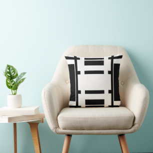 Black and White Abstract Cushion