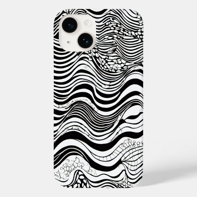 Black and White Abstract Design Case-Mate iPhone Case (Back)