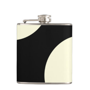 Black and white abstract design hip flask