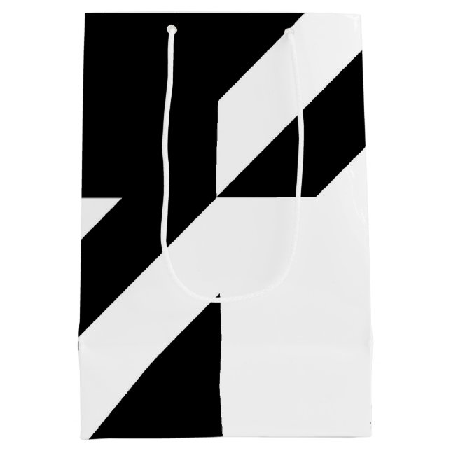 Black and White Abstract Design Medium Gift Bag (Back)
