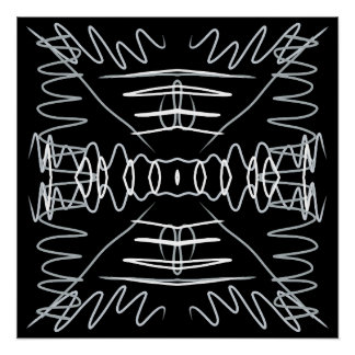 Black and white abstract design poster