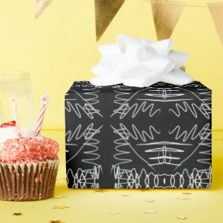 Black and white abstract design wrapping paper