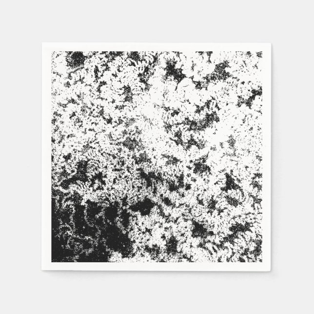 Black and White Abstract Dirt "Clouds" Formation Napkin (Front)