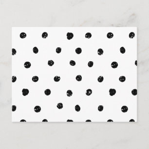 Black and White Abstract Dots Pattern Postcard