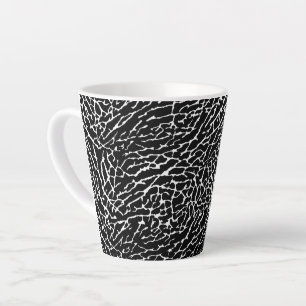 Black and White Abstract Elephant Print Latte Mug