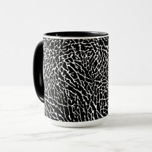 Black and White Abstract Elephant Print Mug