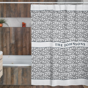 Black and White Abstract Family Shower Curtain