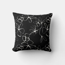 Black and White Abstract Floral