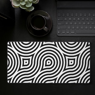 Black And White Abstract Geometric Gaming Desk Mat