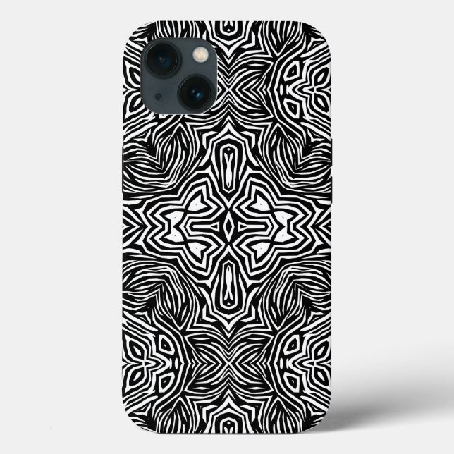 Black and white abstract geometric modern pattern  Case-Mate iPhone case (Back)