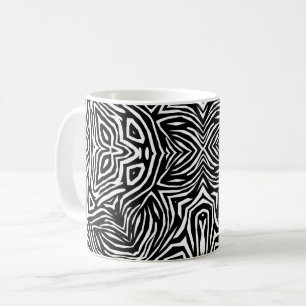 Black and white abstract geometric modern pattern coffee mug