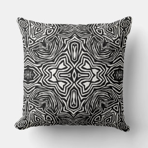 Black and white abstract geometric modern pattern  cushion