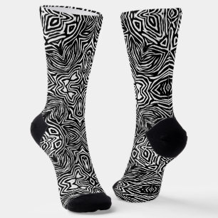 Black and white abstract geometric modern pattern  socks