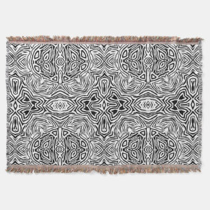 Black and white abstract geometric modern pattern  throw blanket