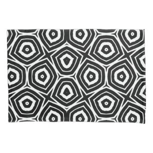 Black and White Abstract Geometric Pattern Pillowcase