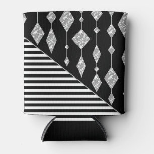 Black and white, abstract, geometric, simple, Scan Can Cooler