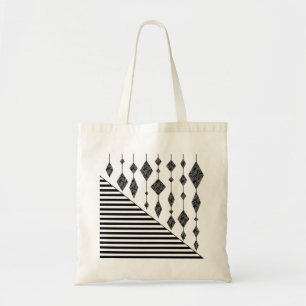 Black and white, abstract, geometric, simple, Scan Tote Bag