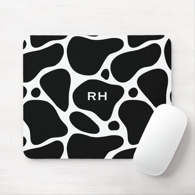 Black and white abstract giraffe pattern mouse mat (With Mouse)