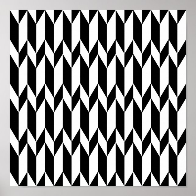 Black and White Abstract Graphic Pattern. Poster (Front)
