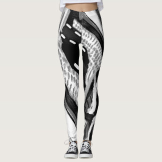 Black and White Abstract High Waisted Leggings