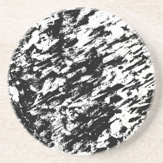 Black and White Abstract Ice Formation Coaster