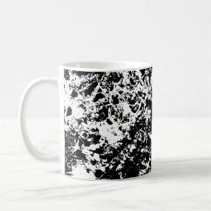 Black and White Abstract Ice Formation Coffee Mug
