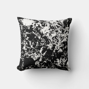Black and White Abstract Ice Formation Cushion