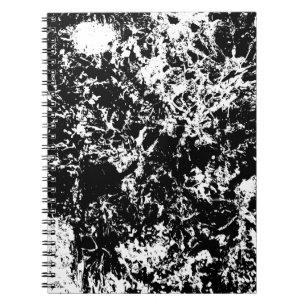 Black and White Abstract Ice Formation Notebook