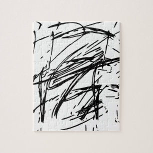 Black and white abstract jigsaw puzzle