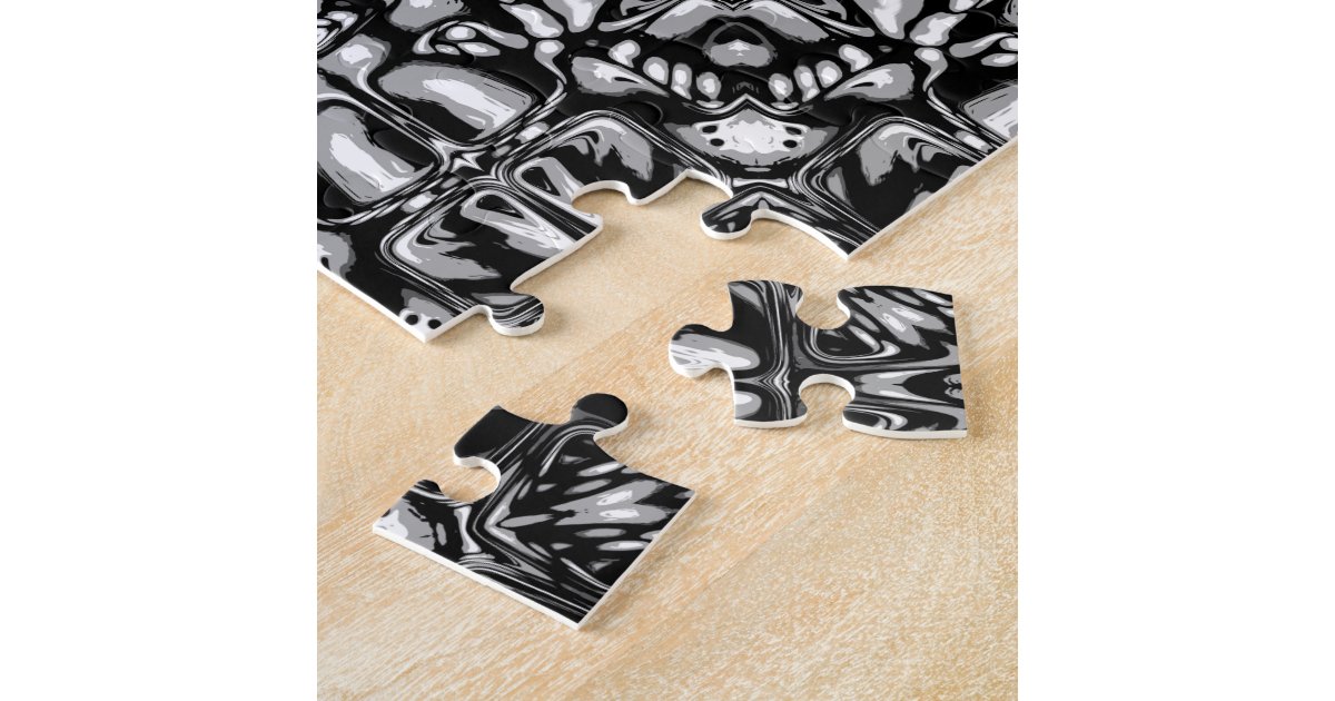 Black And White Abstract Jigsaw Puzzle Zazzle