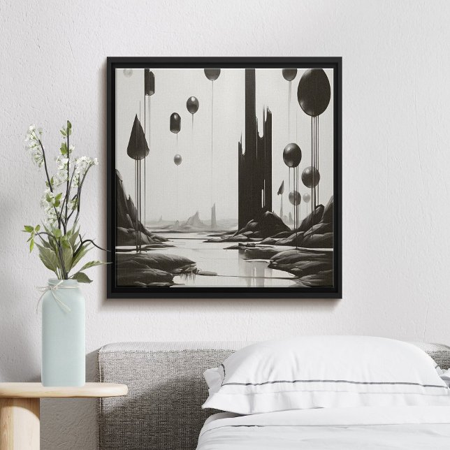 Black and White Abstract Landscape Painting Poster (Creator Uploaded)