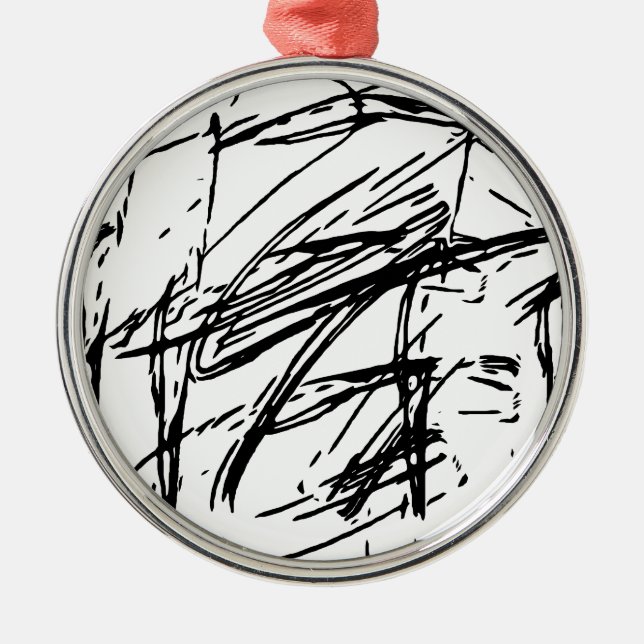 Black and white abstract metal tree decoration (Front)