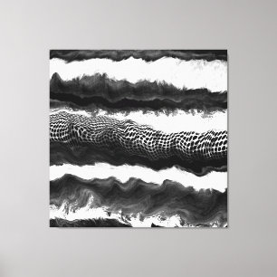 Black and White Abstract Modern Illusion Art   Canvas Print