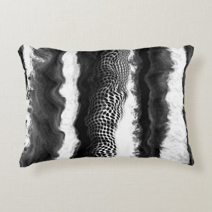 Black and White Abstract Modern Illusion Art   Decorative Cushion