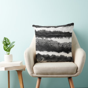 Black and White Abstract Modern Illusion Art Throw Cushion