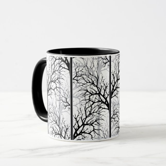 Black and white abstract mug (Front Left)