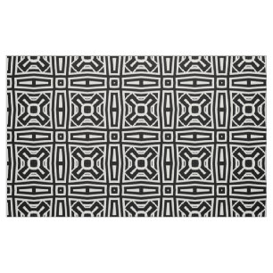 Black and White Abstract Op Art Geometric Pattern Fabric