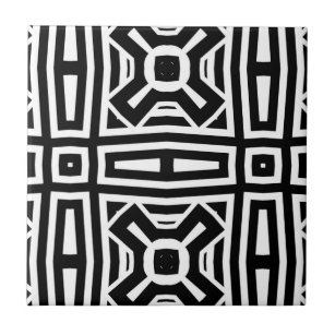Black And White Mosaic Decorative Ceramic Tiles Zazzle Co Uk