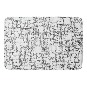 Black and White Abstract Pattern Bath Mat