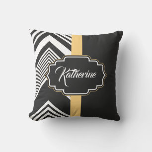 Black and White Abstract Pattern Cushion